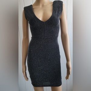 Forever 21 Black Bodycon Mini Dress Sweetheart Neckline Size S